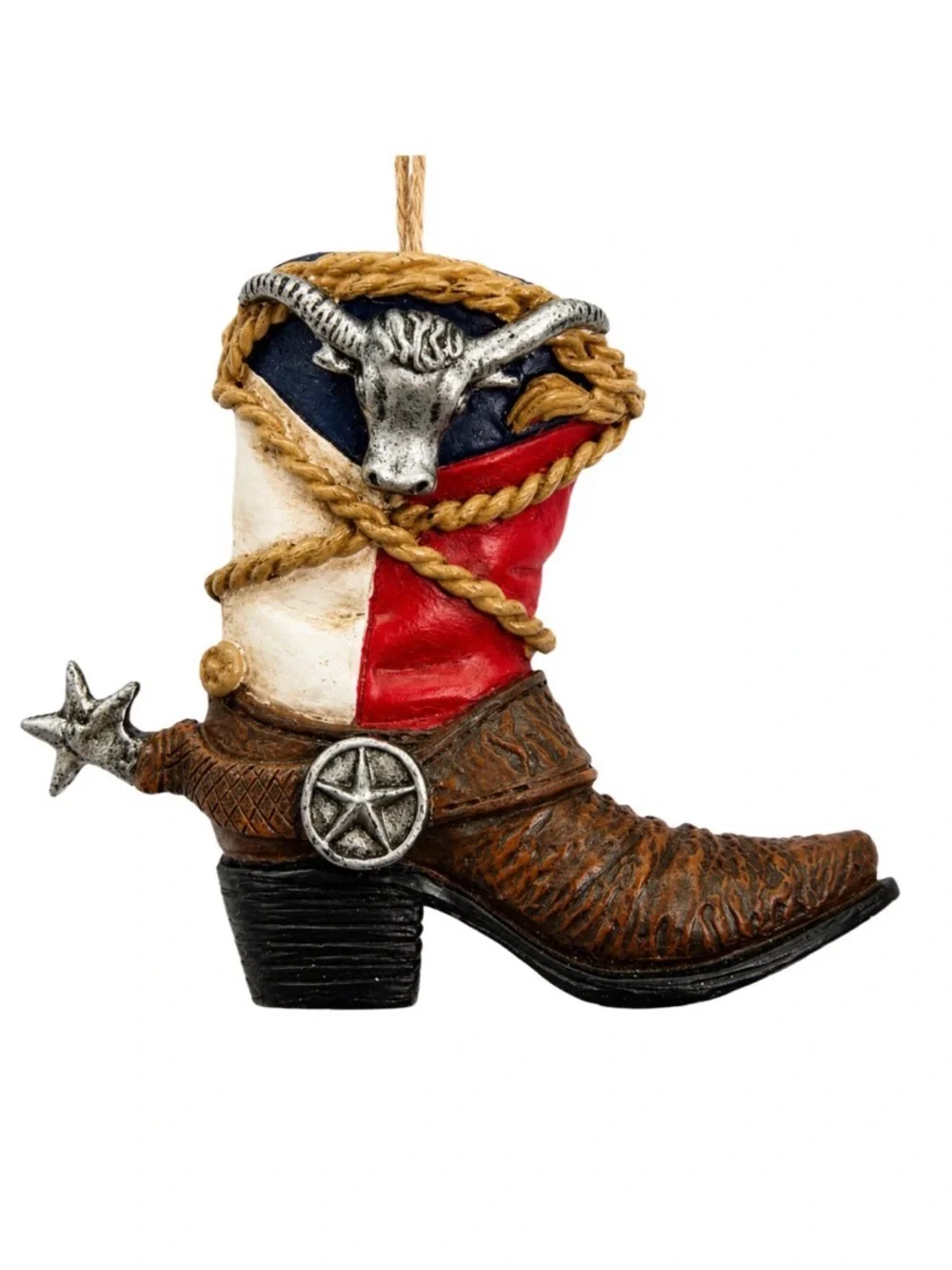 Texas Cowboy Boot Christmas Ornaments Set of 2 Bell Western Decor